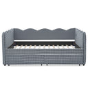 Gingham Daybed & USB Charging Port, Wave-Shaped Design