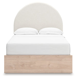 Arloster - 4 Pc. - Full Panel Storage Bed, Dresser, Mirror And Nightstand - Tan