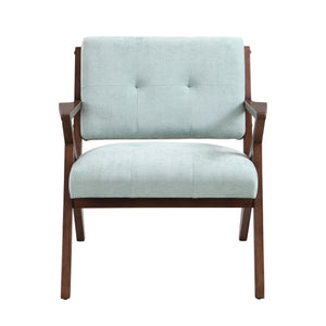 Modern Accent Chair With Plush Cushions, Angled Arm Design - Green