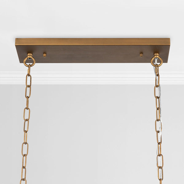Tressia - Glass Round Chandelier - Brass
