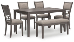 Wrenning - Dining Room Table Set (Set of 6) - Gray