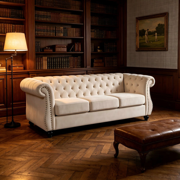 Chesterfield 3 Seater Sofa With Rolled Arms