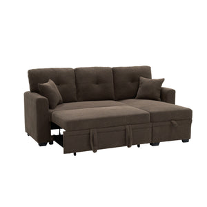 Sleeper Sectional With Pull Out Bed, Reversible Chaise