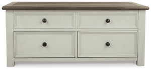 Bolanburg - Lift Top Cocktail Table - White / Brown / Beige
