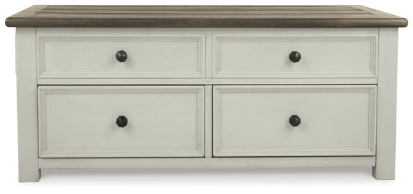 Bolanburg - Lift Top Cocktail Table - White / Brown / Beige