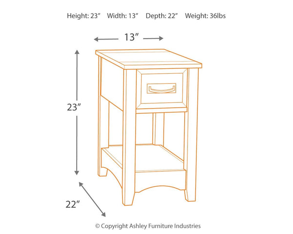 Breegin - Chair Side End Table - 1 Drawer - Brown