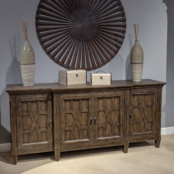 Paradise Valley - 76" TV Console - Saddle Brown