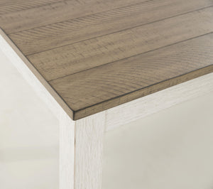 Skempton - Counter Height Dining Table and Bar Stools (Set of 7) - White / Light Brown