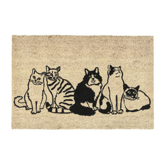 Doormats - Kitty Crew Doormat - Black / Sand