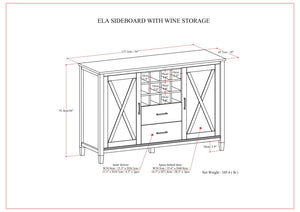 Ela - Sideboard With Wine Storage - Smoky Brown