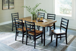 Blondon - Rectangular Drm Table Set (Set of 7) - Brown / Black