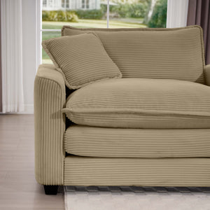 Oversized Modular Cushion Sofa With Ottoman, Low Back, Deep Seating Sofa Set