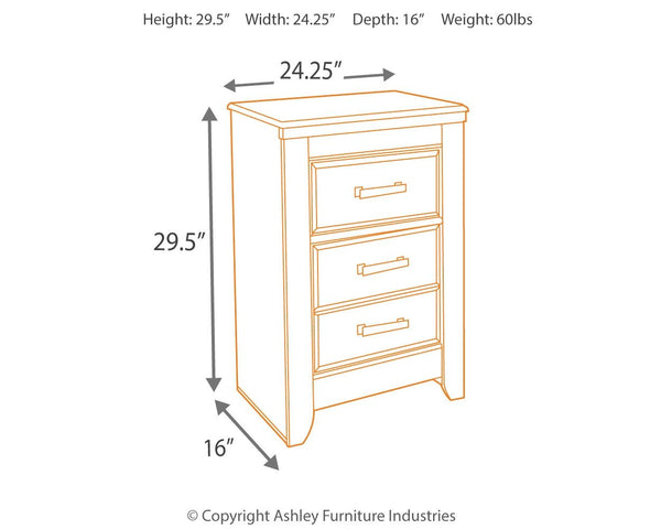 Juararo - Two Drawer Night Stand - Dark Brown
