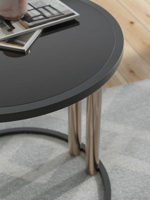 Hannerly - Occasional Table Set (Set of 3) - Black / Gold Finish