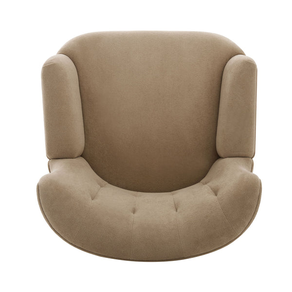Armchair With Round Arm - Brown