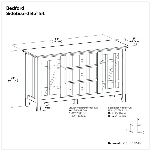 Bedford - Sideboard Buffet - White