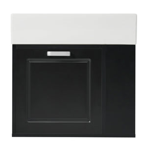 Modern Wall Mounted Bathroom Vanity With Sink, Soft Close Drawer, Adjustable Shelf, Toilet Paper Holder