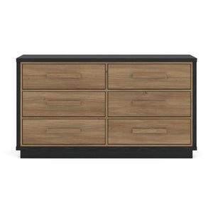 Kozmour - Six Drawer Dresser - Black / Brown