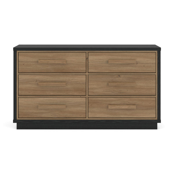 Kozmour - Six Drawer Dresser - Black / Brown