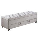Storage Ottoman With Tufted Seat And Underseat Drawer