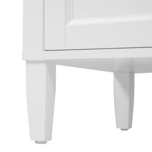 Bathroom Vanity With Double Sink, 3 Drawers, 2 Doors, Adjustable Shelves, Freestanding - White