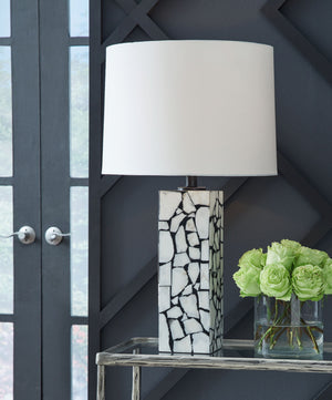 Macaria - Marble Table Lamp - White / Black