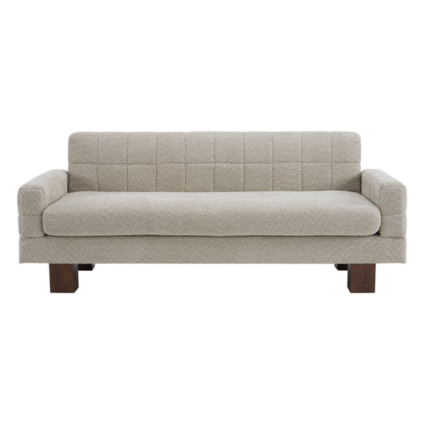 Modern Loveseat Sofa, 2 Seater With Square Arms For Living Room