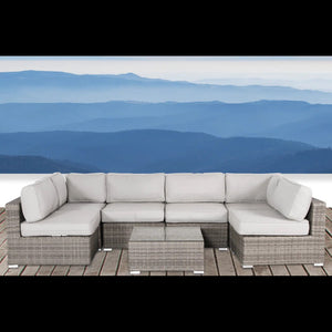 Seating Set With Cushions Handcrafted Wicker Design