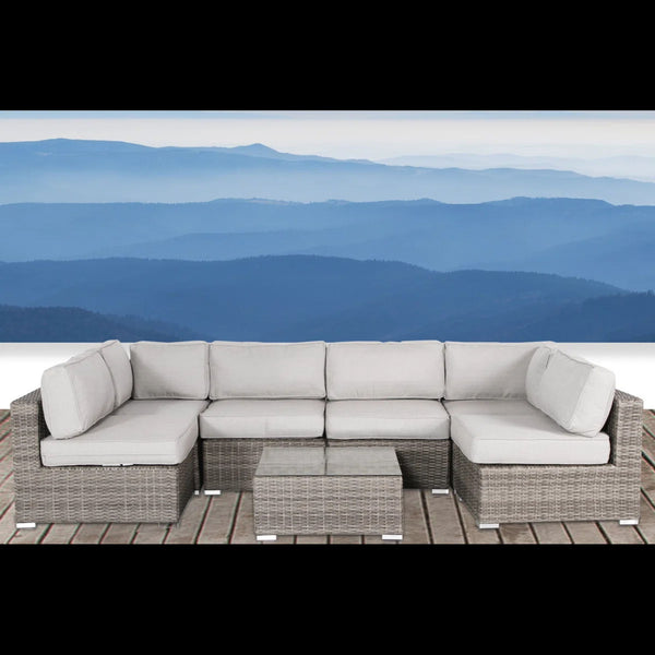Seating Set With Cushions Handcrafted Wicker Design