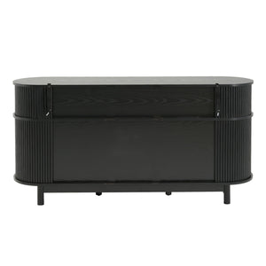 Fluted Sideboard Buffet Cabinet With Sliding Doors And Adjustable Shelves