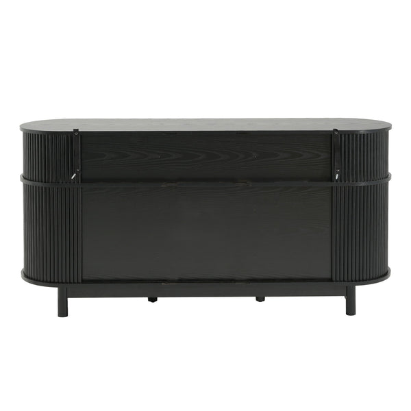 Fluted Sideboard Buffet Cabinet With Sliding Doors And Adjustable Shelves