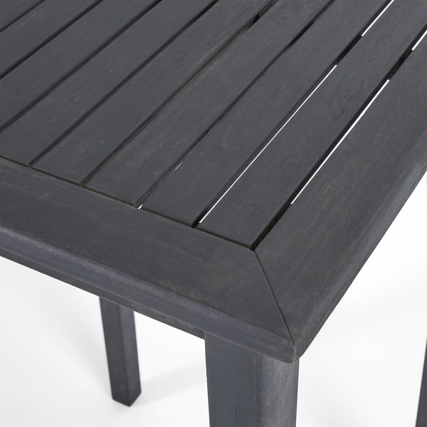 Outdoor Minimalist Acacia Wood Rectangle Bar Table