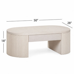 Lena - Coffee Table - Washed White Oak