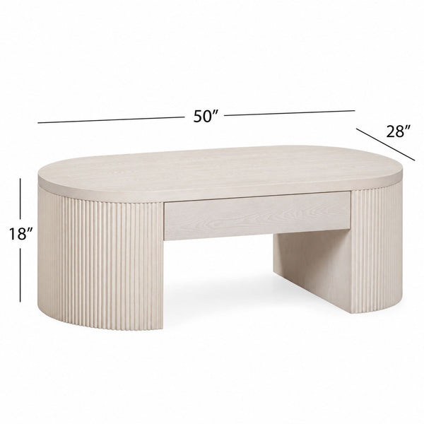 Lena - Coffee Table - Washed White Oak
