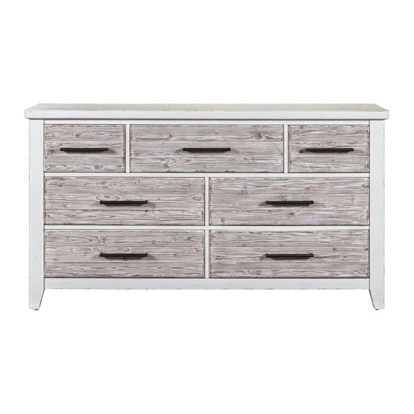 Backroads - 7 Drawer Dresser - Weathered White