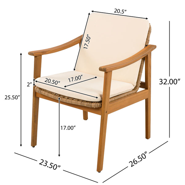 7 Piece Outdoor Patio Dining Set With & 6 Arm Chairs