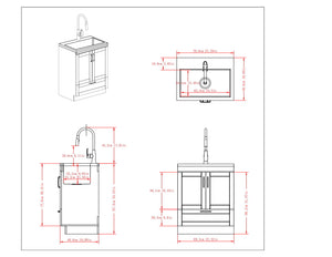 Reed - Deluxe Laundry Cabinet With Pull-Out Faucet And Stainless Steel Sink