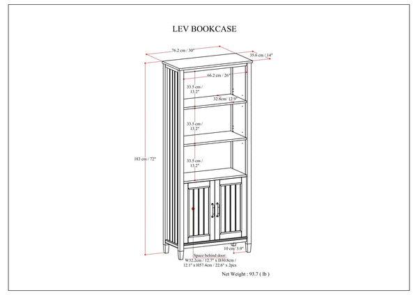 Lev - Bookcase - Smoky Brown