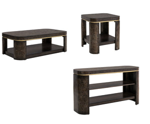 Langford - Console Table - Ebony Mappa Burl