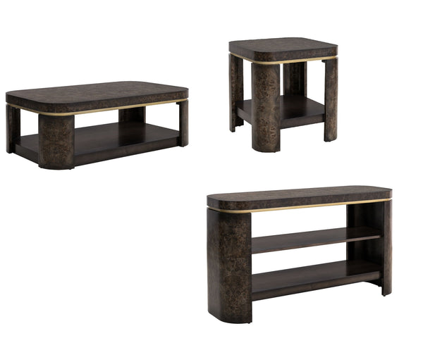 Langford - Console Table - Ebony Mappa Burl