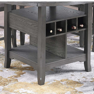 Contemporary Counter Height Dining Set With Built In Lazy Susan