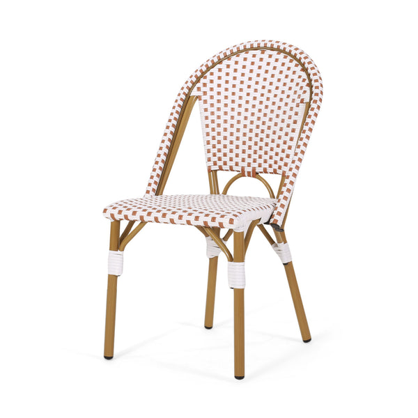 Outdoor Rattan And Aluminum French Bistro Chairs Set