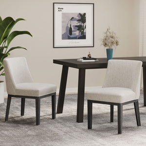 Modern Dining Chair With Durable Fabric Upholstery And Sturdy Wooden Frame (Set of 2)
