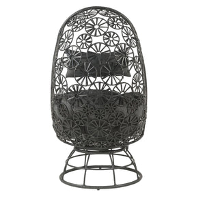 Hikre - Patio Lounge Chair & Side Table - Black / Charcoal