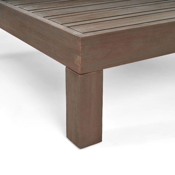 Oana Brava - Rustic Coffee Table With Slat Panel Design - Gray
