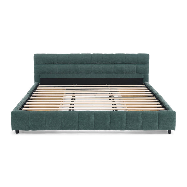 Modern Platform Bed Frame With Thick Fabric