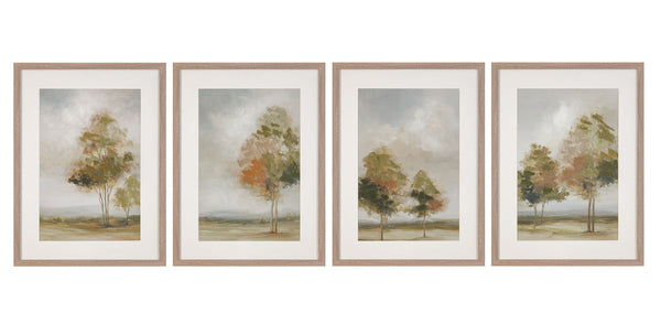 Quiet Meadow Framed Canvas (Set of 4) - Cream