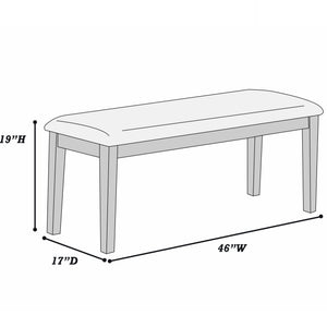 Cushion Padded Seat Dining Room Bench - Walnut