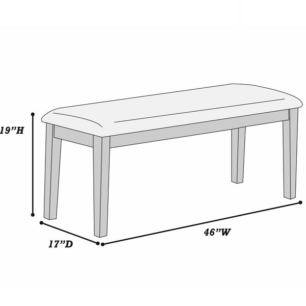 Cushion Padded Seat Dining Room Bench - Walnut