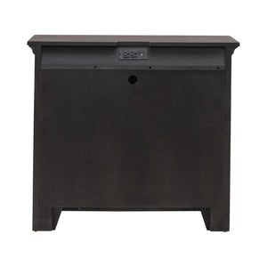 Paradise Valley - 2 Door Bedside Chest With Charging Station - Dark Brown